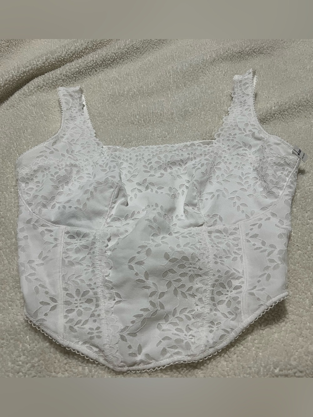 White Lace Longline Unlined Bralette